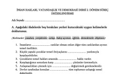 İnsan Hakları, Vatandaşlık ve Demokrasi