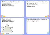 4.sınıf üçgen,kare ve dikdörtgen soru kartları
