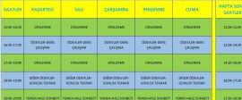 1.SINIFLAR İÇİN OKUL SONRASI DERS PROGRAMI