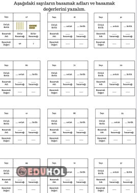 Basamak Adı ve Basamak Değeri 2