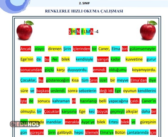 1-2-3. SINIFLAR RENKLERLE HIZLI OKUMA ETKİNLİĞİ ŞİRİN ELMA-4