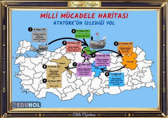 8 PDF MİLLİ MÜCADELE HARİTASI ATATÜRK'ÜN İZLEDİĞİ YOL