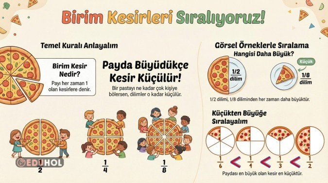 BİRİM KESİRLERİ SIRALAMA İNFOGRAFİK