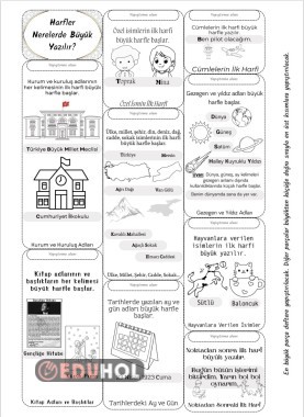 BÜYÜK HARFLERİN KULLANILDIĞI YERLER DEFTER ETKİNLİĞİ