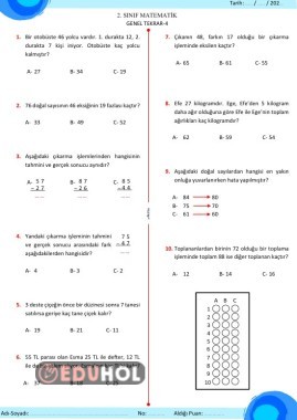 GENEL TEKRAR TESTİ4 10 SORU