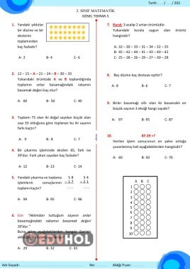 GENEL TEKRAR TESTİ5 10 SORU