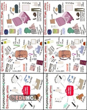 KES YAPIŞTIR ETKİNLİK ÜÇ AŞAMALI DEPREM ÇANTASI