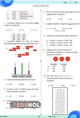 MATEMATİK 10 SORULUK TEST