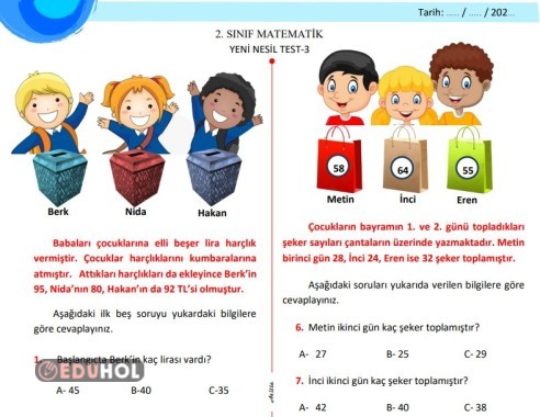 10 SORU MATEMATİK YENİ NESİL TEST3