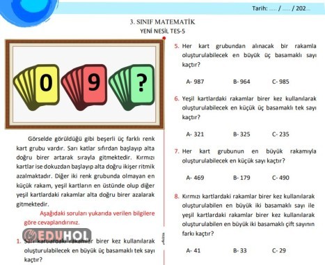 MATEMATİK YENİ NESİL TEST5