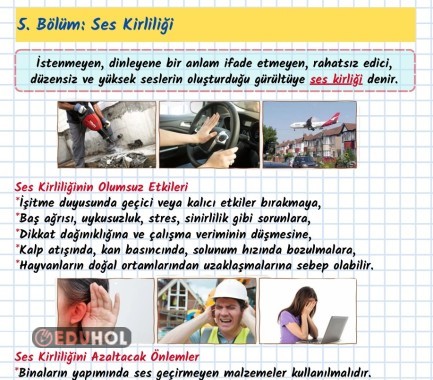 SES KİRLİLİĞİ DEFTER NOTU