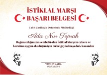 İSTİKLAL MARŞI BAŞARI BELGESİ