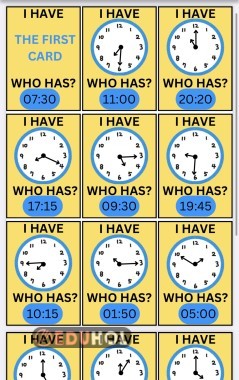 I HAVE…WHO HAS…? Telling the time