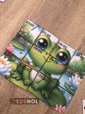 Telling the time frog puzzle