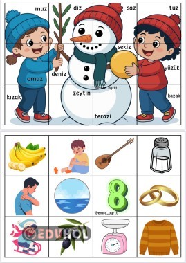 Z SESİ KIŞ TEMALI OKUMA PUZZLE