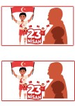 23 NİSAN PANO SÜSLEME ATATÜRK VE ÇOCUK