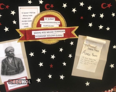 12 şubat Kahramanmaraşın kurtuluşu pano