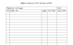 KİTAP OKUMA LİSTESİ