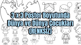 3x3 Poster Boyutunda Dünya ve Dünya Çocukları (RENKSİZ) 🌸