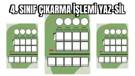 4. Sınıf Çıkarma İşlemi Yaz-Sil Şablonu