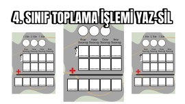 4. Sınıf Toplama İşlemi Yaz-Sil Şablonu