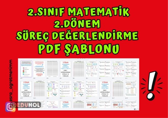 2. Sınıf 2. Dönem Matematik Tüm Konuları Süreç Değerlendirme