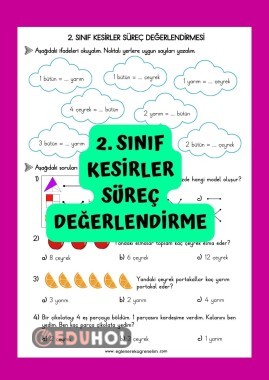 2. Sınıf Kesirler Değerlendirmesi