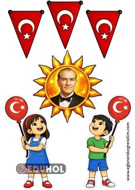 23 Nisan Cam Süsleri Renkli