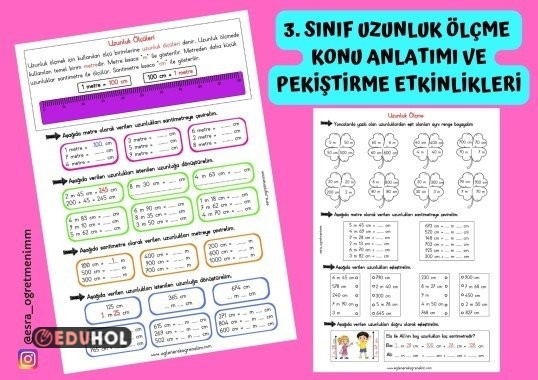 3. sınıf uzunlukları ölçe-METRE-CM dönüşümleri