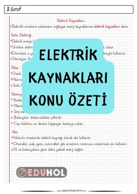 Elektrik Kaynakları Konu Özeti