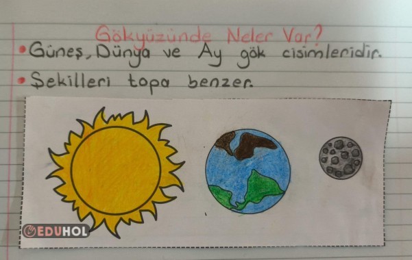 Gökyüzünde Neler Var Defter Çalışması Yatay