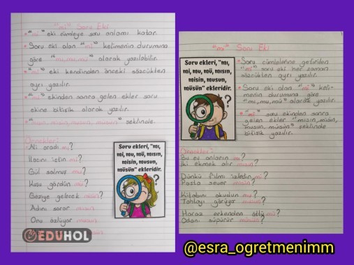 mi Soru Ekinin Yazımı Defter Çalışması Dikey