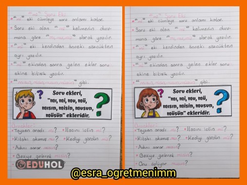 mi Soru Ekinin Yazımı Defter Çalışması Yatay