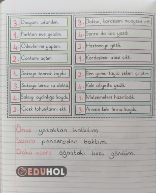 Olayların Oluş Sırası Defter Çalışması
