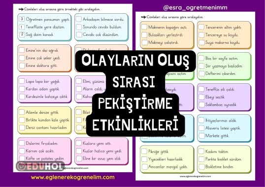 Olayların Oluş Sırası Pekiştirme Etkinlikleri
