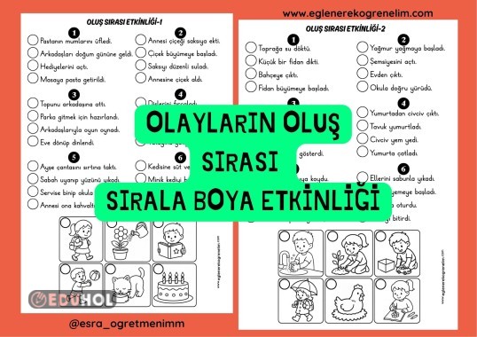 Olayların Oluş Sırası Sırala Boya Etkinliği
