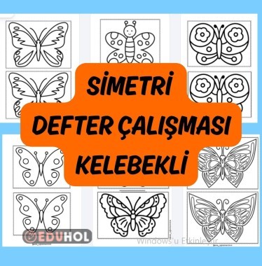 Simetri Defter Çalışması Kelebekli