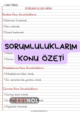 Sorumluluklarım Konu Özeti