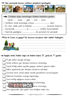 Yaşadığımız Çevrenin Temizliği Etkinlik