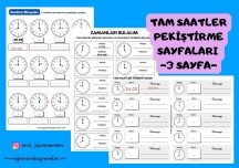 Tam Saatler Pekiştirme Etkinlikleri