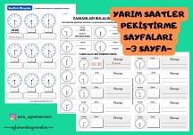 Yarım Saatler Pekiştirme Etkinlikleri