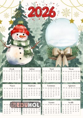 Yılbaşı takvim şablonu