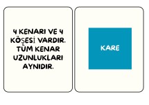 Geometrik cisimler ve şekiller hafıza kartları