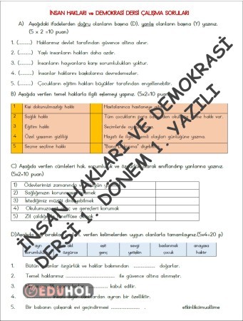 İnsan Hakları, Yurttaşlık ve Demokrasi