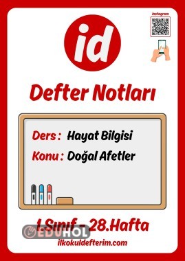 1.Sınıf Doğal Afetler - Defter Notları