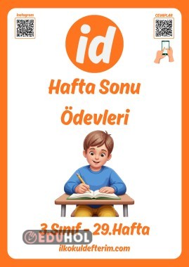 3.Sınıf Hafta Sonu Ödevleri - 29.Hafta