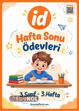 3.Sınıf Hafta Sonu Ödevleri - 3.Hafta