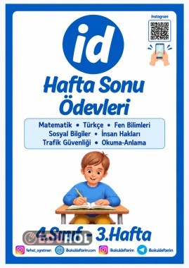 4.Sınıf Hafta Sonu Ödevleri - 3.Hafta