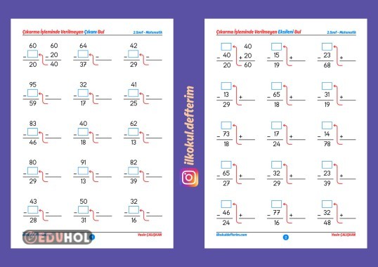 Çıkarma İşleminde Eksileni ve Çıkanı Bul