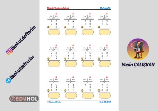 Eldesiz Toplama işlemi (3 Sayı)